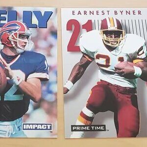 2ct 92 JIM KELLY/EARNEST BYNER IMPEL IMPACT SUPER BOWL XXVI Commemorative CARDS